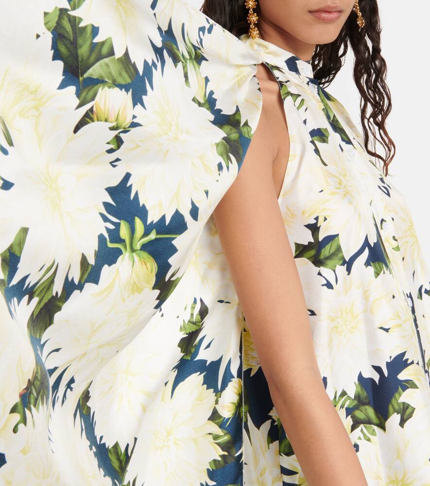 Floral cotton-blend blouse