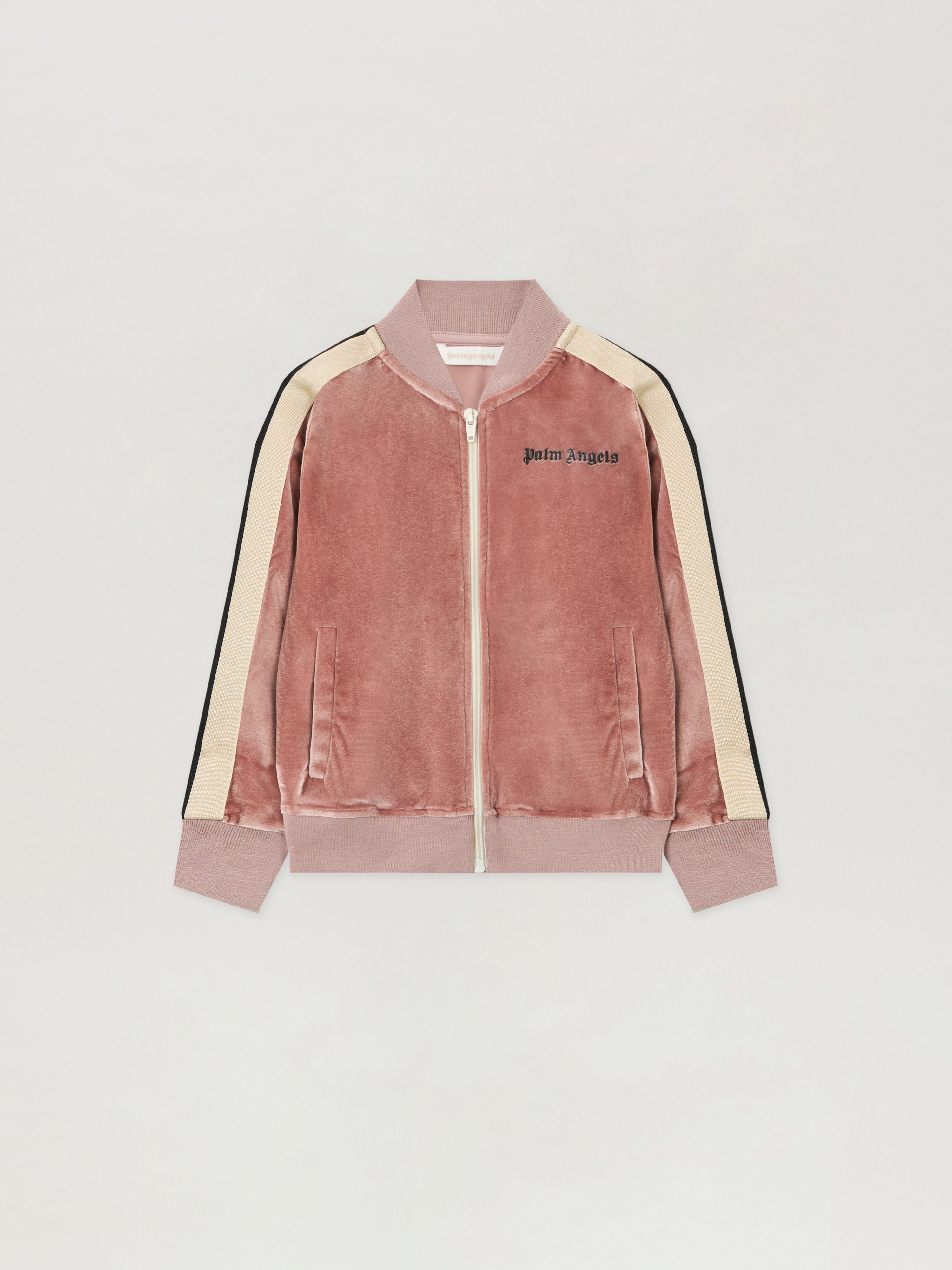 Chenille Track Jacket Kids  Antique Rose Black