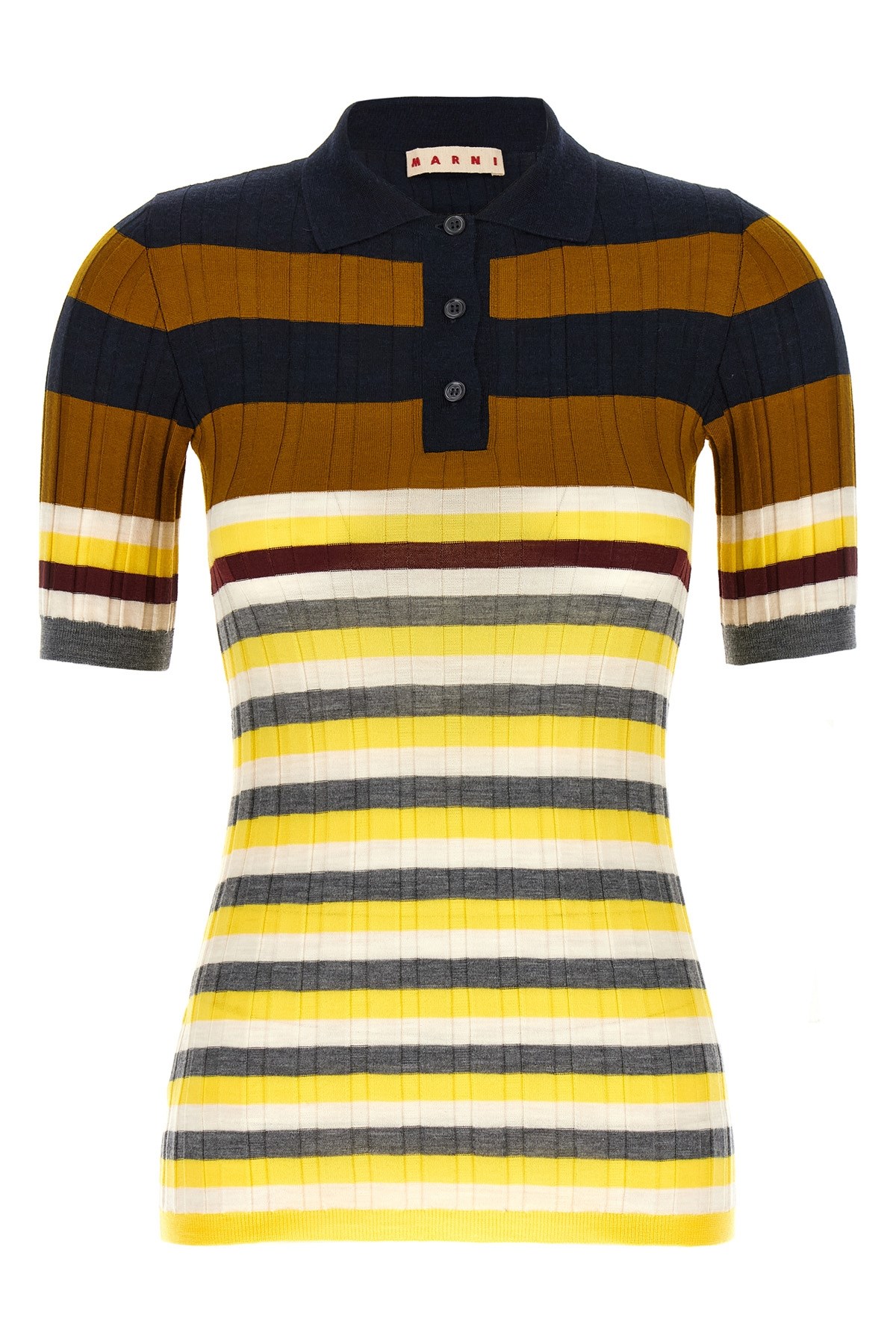 Ribbed Wool Polo Shirt