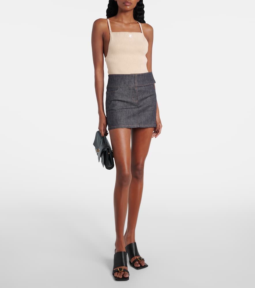 Courrèges Logo ribbed-knit tank top