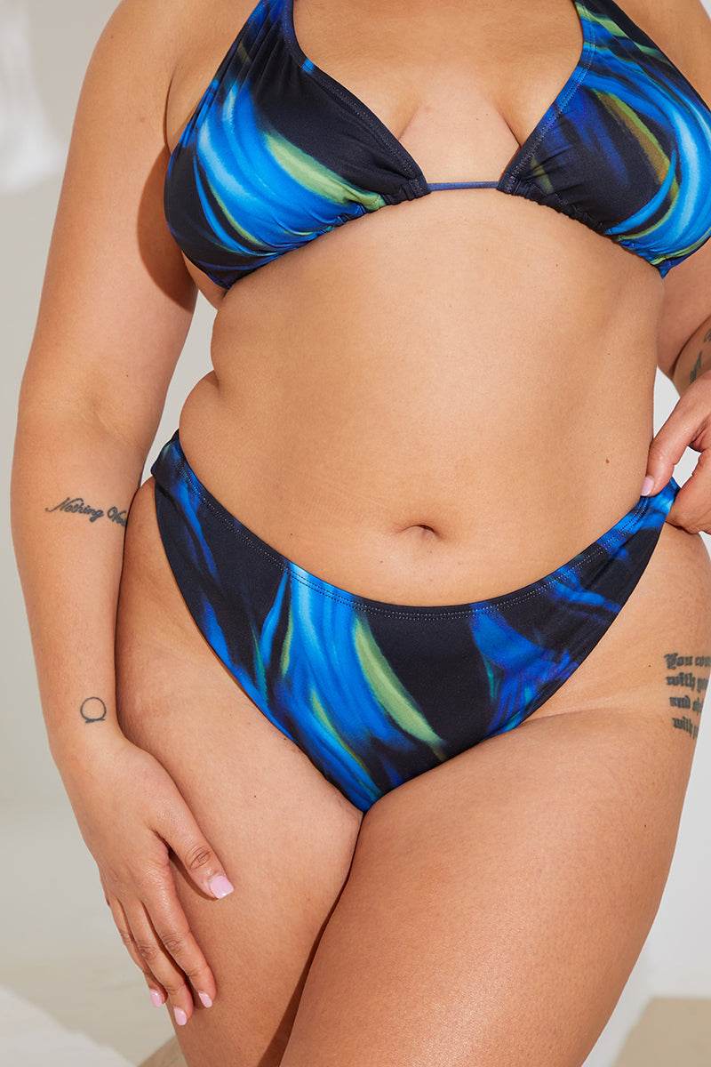Abstract Print Boomerang Bikini Bottoms