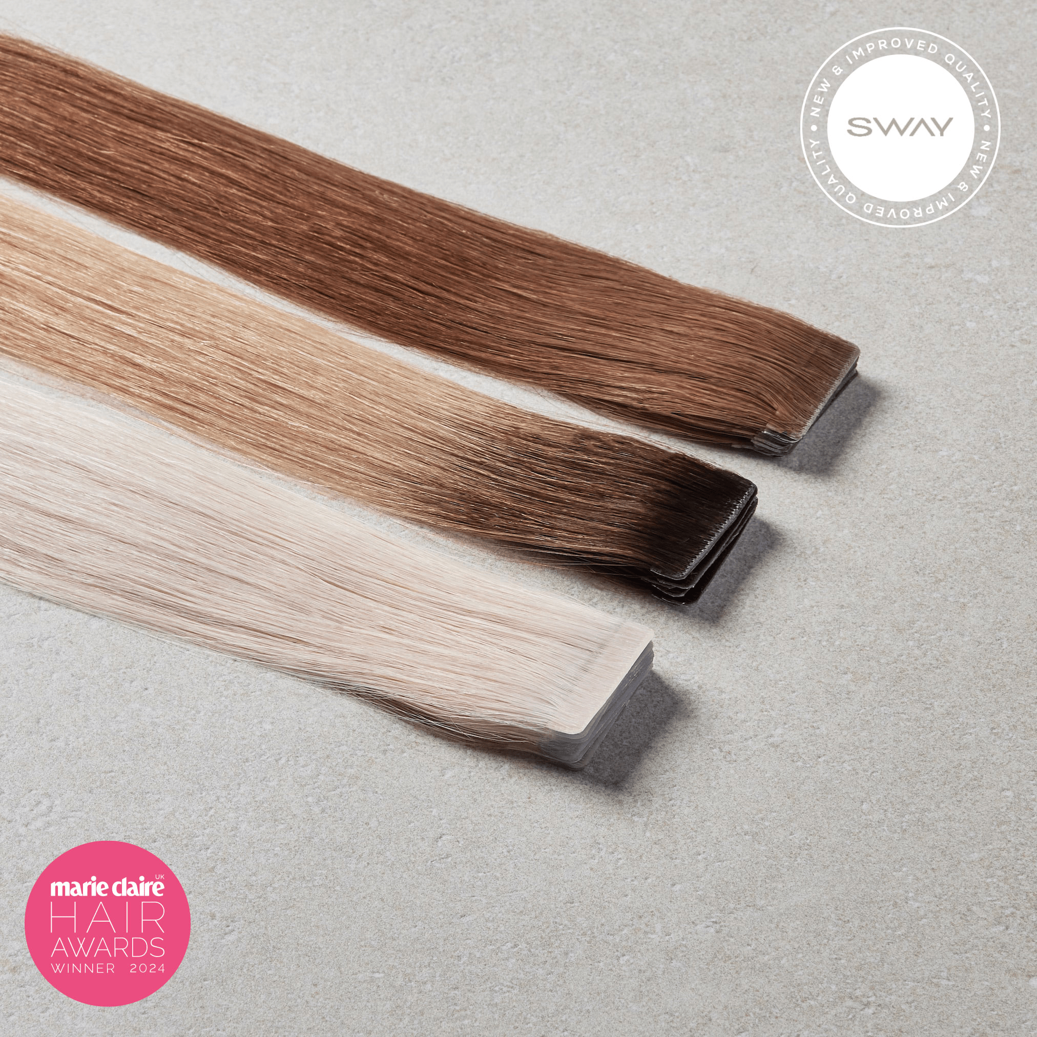SWAY Seamless® Tapes 24" Hair Extensions - Rooted Silver Ash