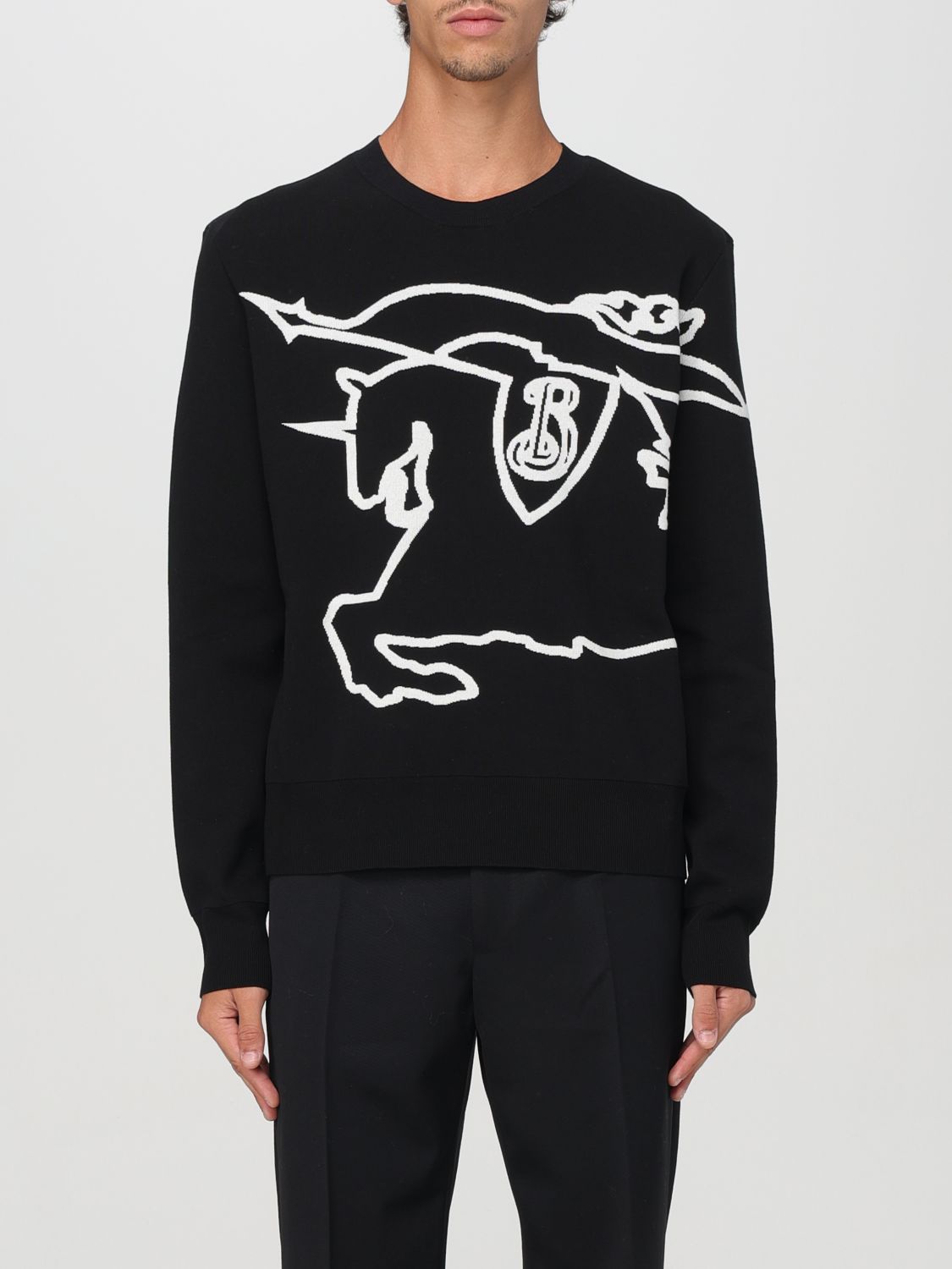 EKD-embroidered cotton sweatshirt - Black