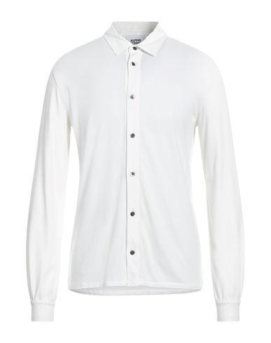 Man Shirt White Size 36 Cotton, Elastane