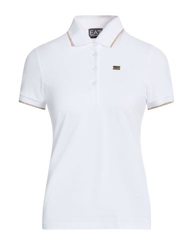 Woman Polo shirt White Size XXL Cotton, Elastane