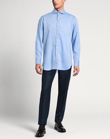 Man Shirt Azure Size 15 ½ Lyocell, Wool