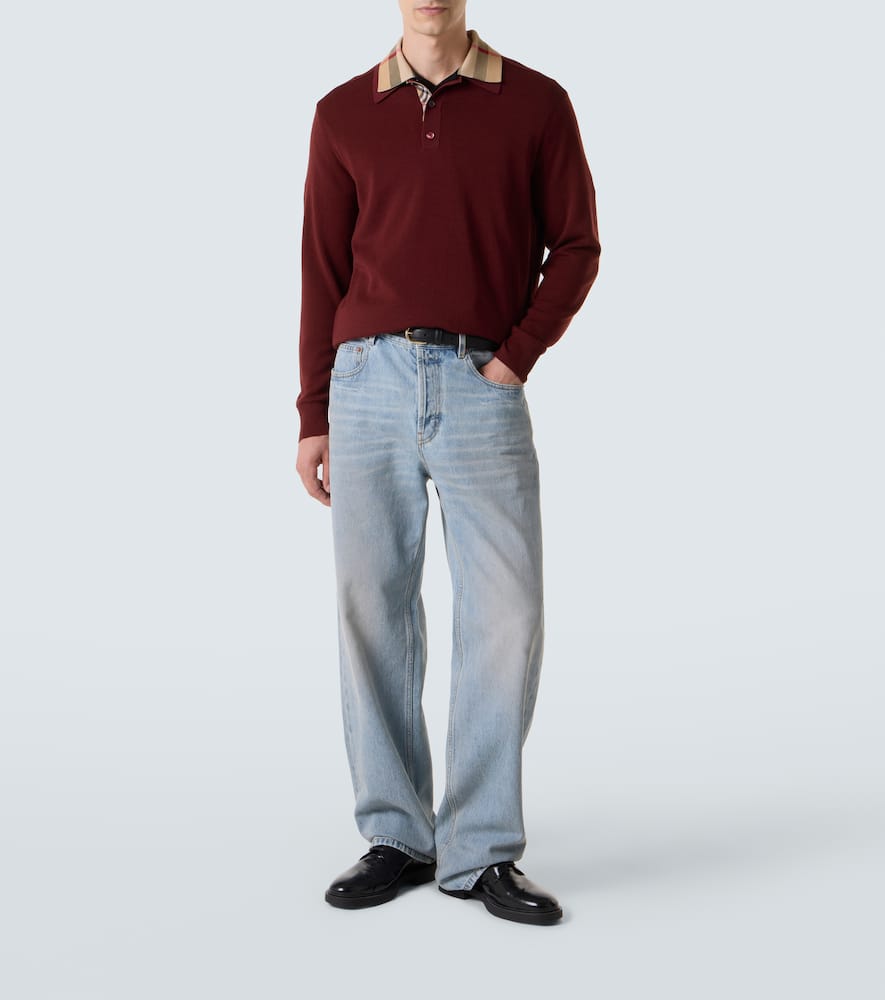 Wool polo sweater