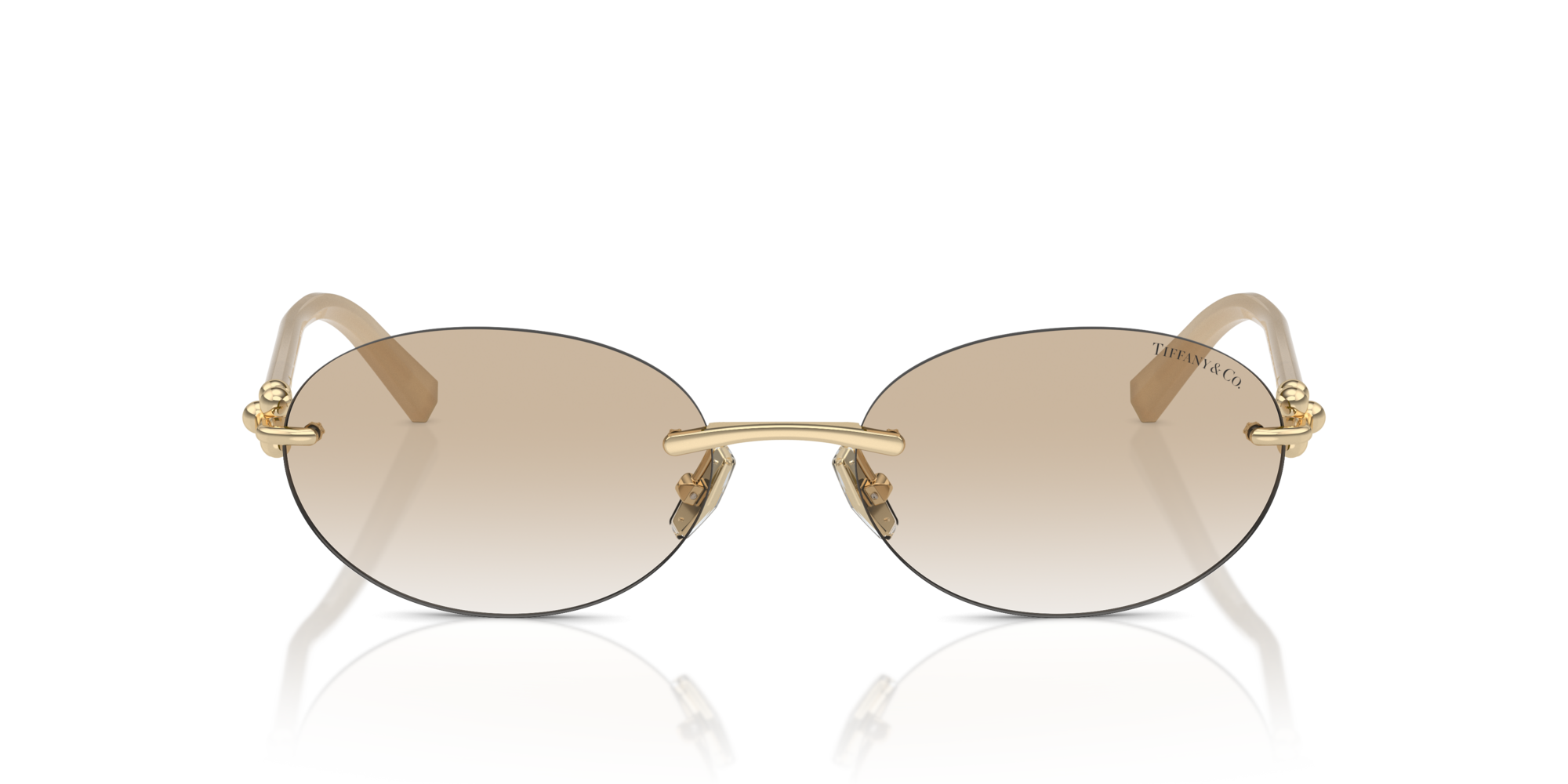 Tiffany Woman Tiffany TF3104D 617811 Sunglasses Metal Gold Grey Round Normal Shaded