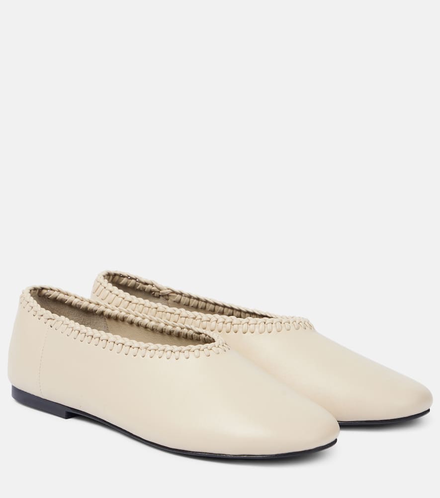 A. Emery Park embroidered leather ballet flats