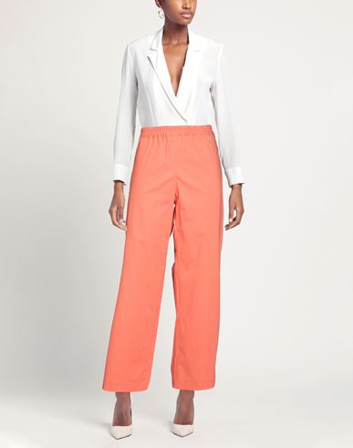Woman Pants Rust Size 6 Cotton, Elastane