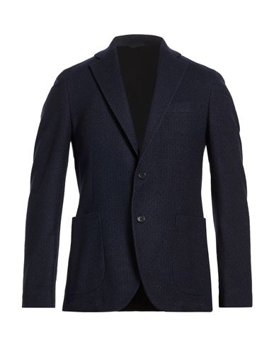 Man Blazer Midnight blue Size 42 Wool, Polyester, Cotton