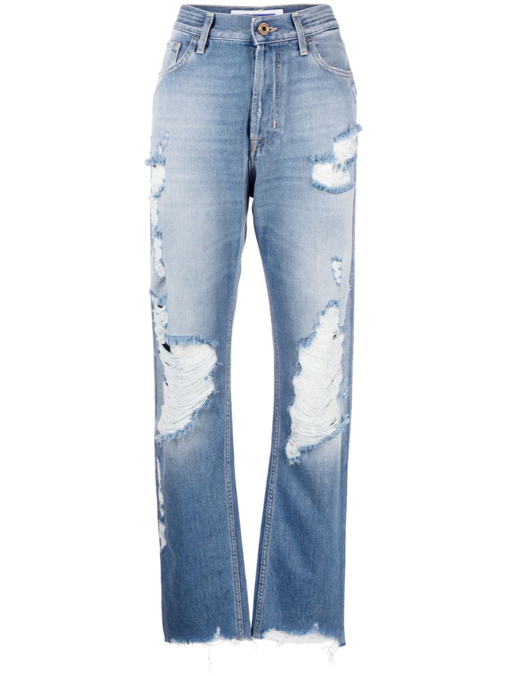 Distressed-effect finish jeans - Blue