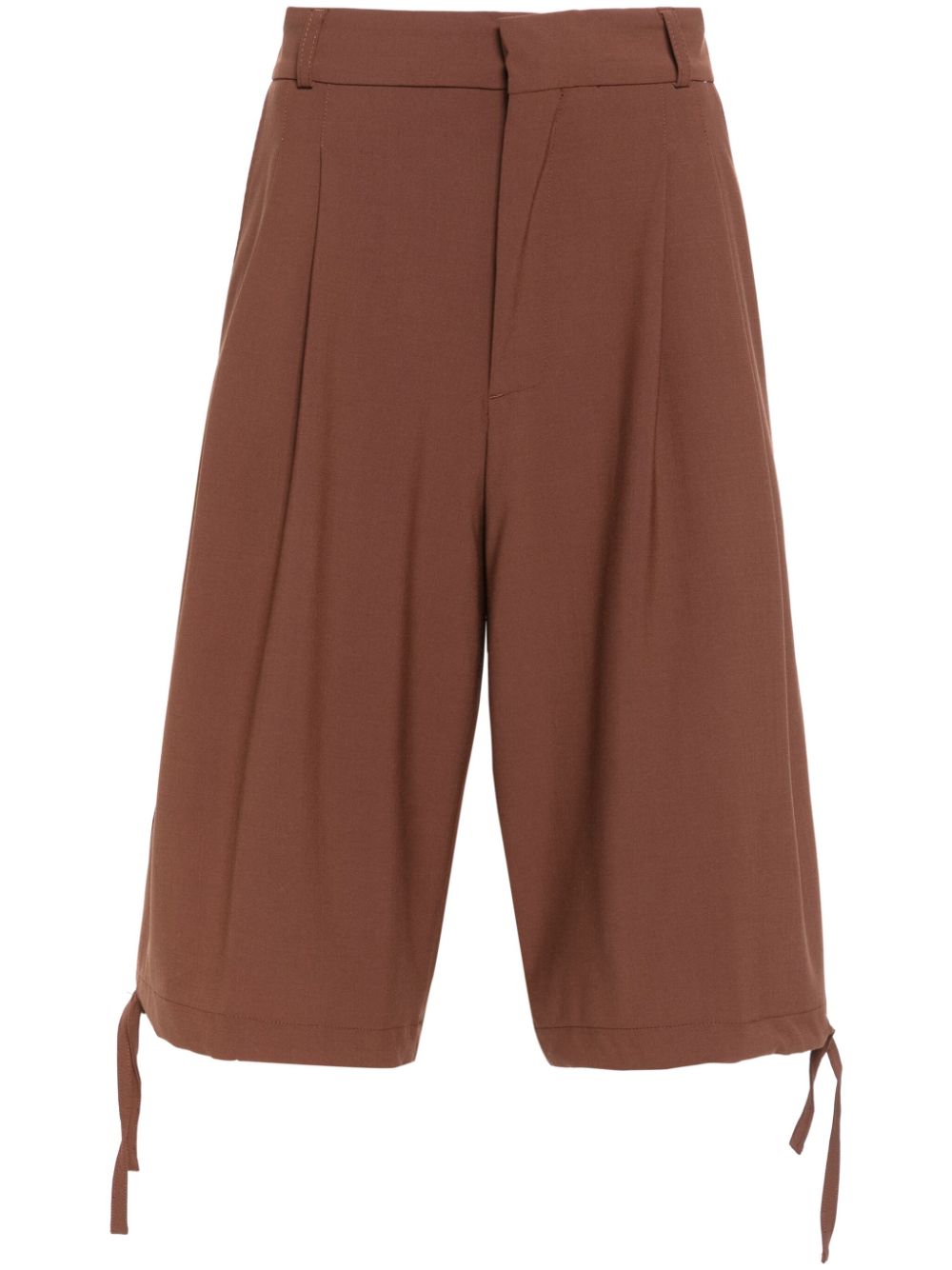 Pleat-detail shorts - Brown