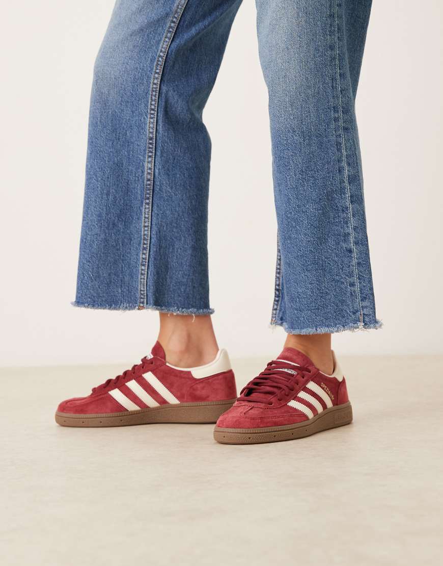 Handball Spezial trainers in burgundy and cream-Red