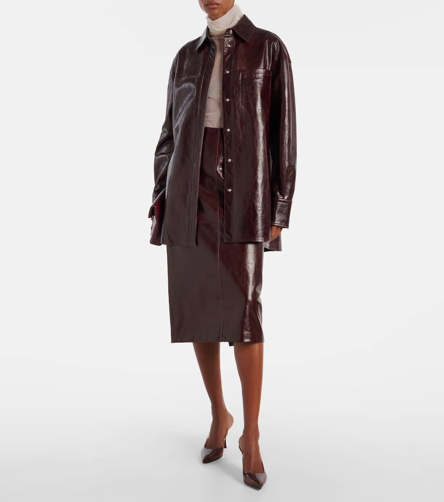 Borel leather overshirt