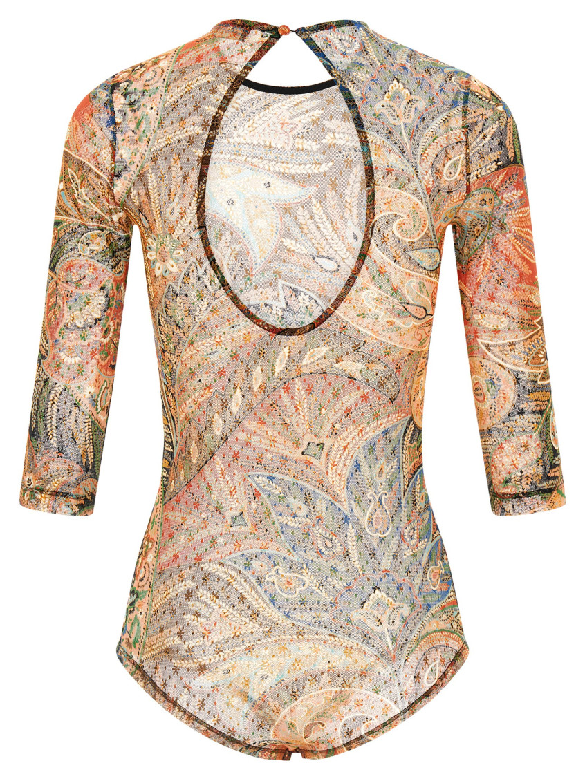 Etro - paisley foliage top round neck keyhole