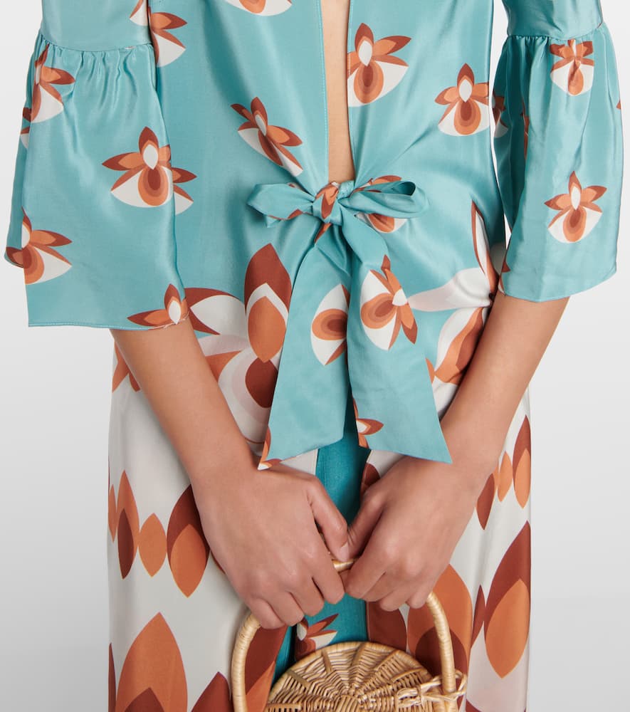 Vintage printed silk maxi dress