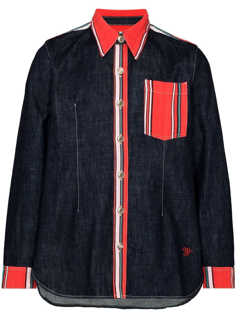 Cotonou patch pocket denim shirt - Blue