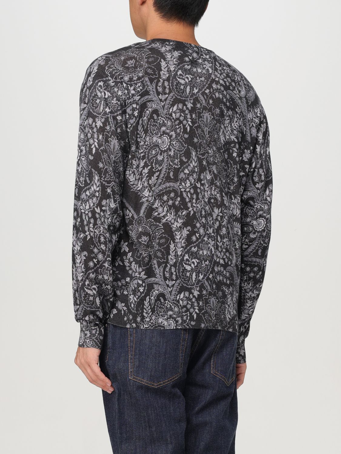 Paisley intarsia-knit jumper - Black