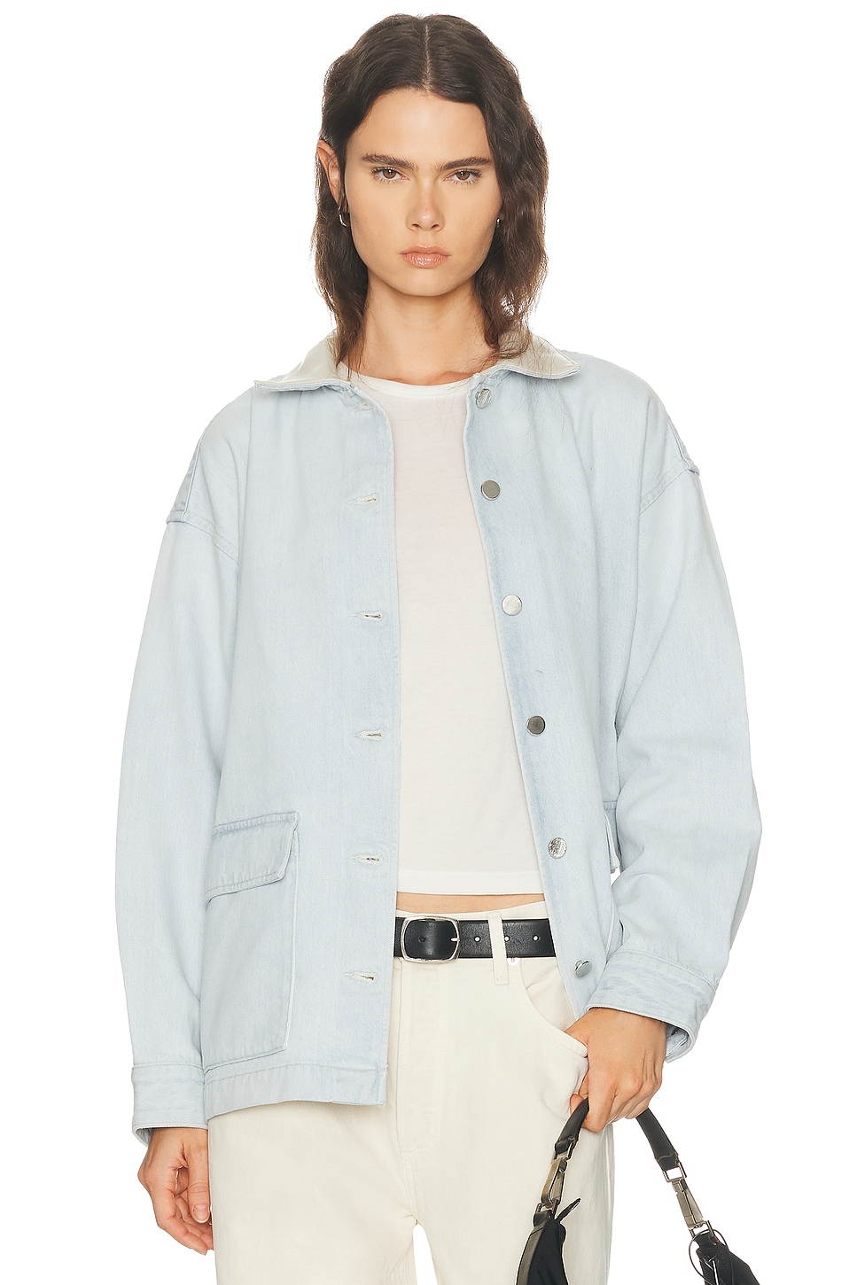AGOLDE X Maria McManus Oversized Field Jacket in Washed Pale Indigo - Blue. L also in M