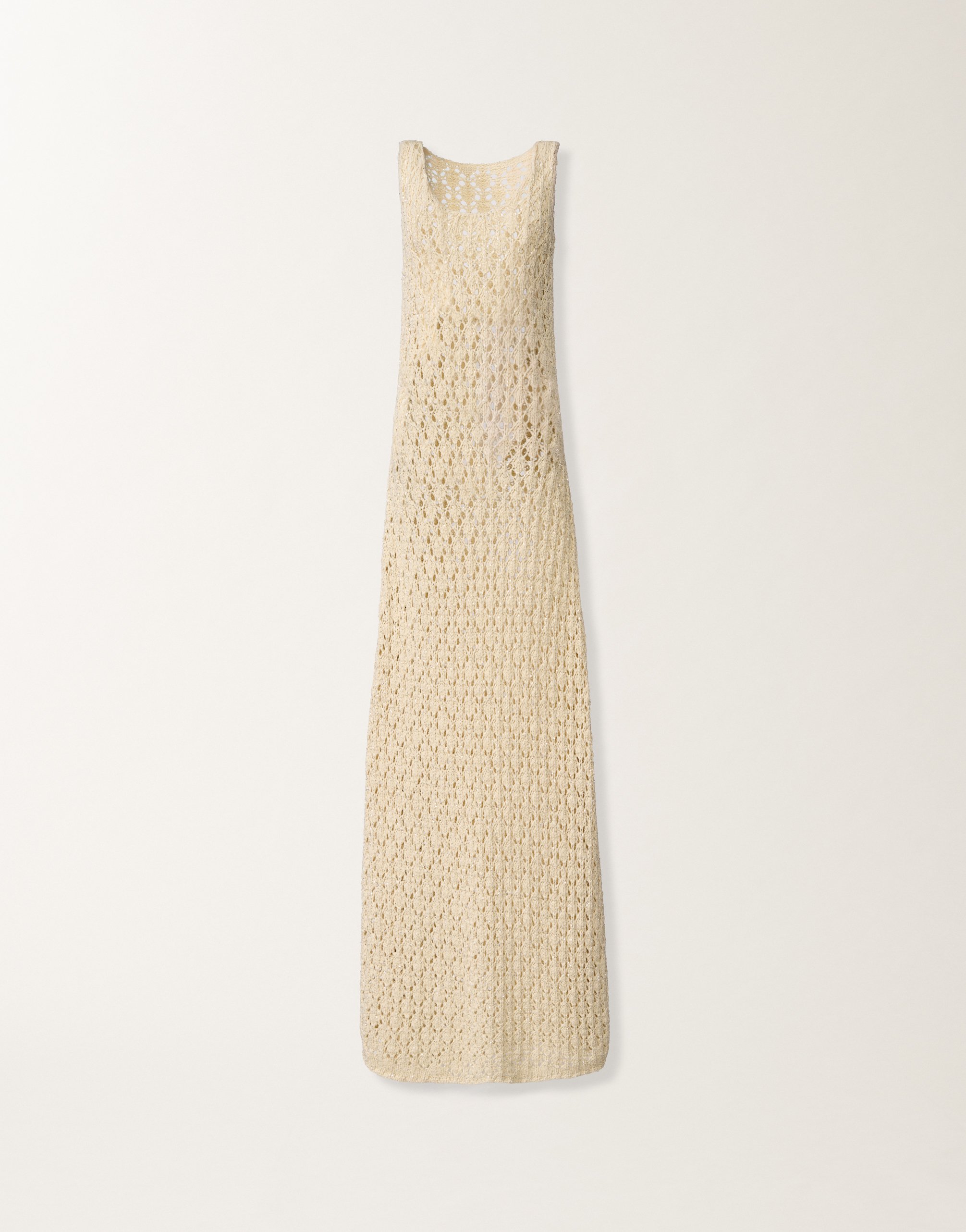 Cotton ribbon dress with sequins, butter