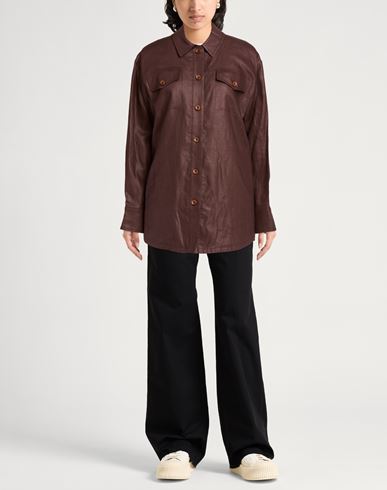 Woman Jacket Chocolate brown Size 4 Linen