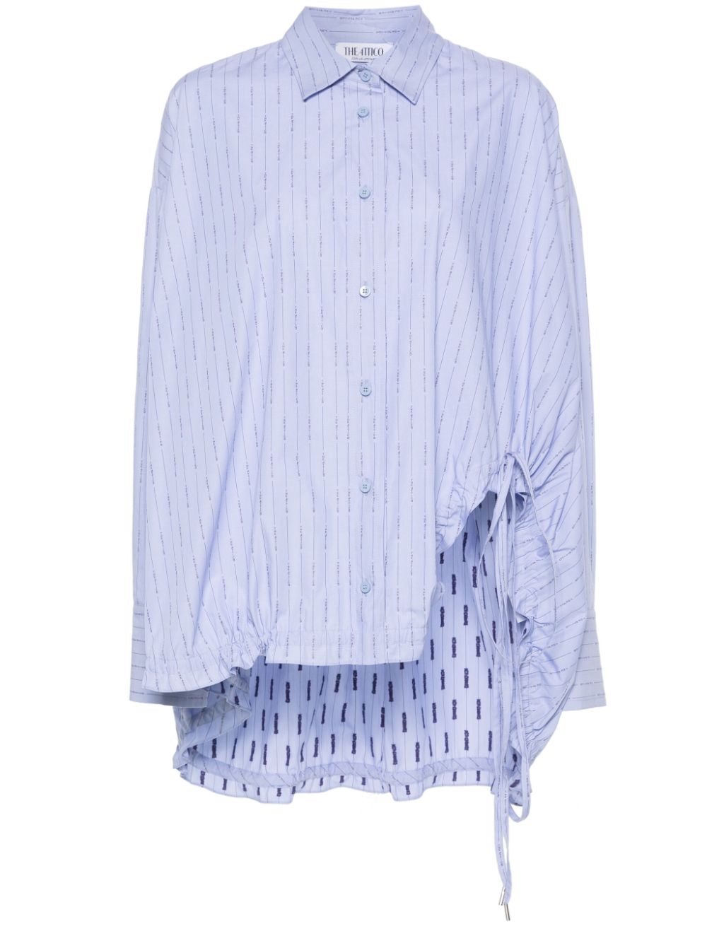 Logo-print striped shirt - Blue