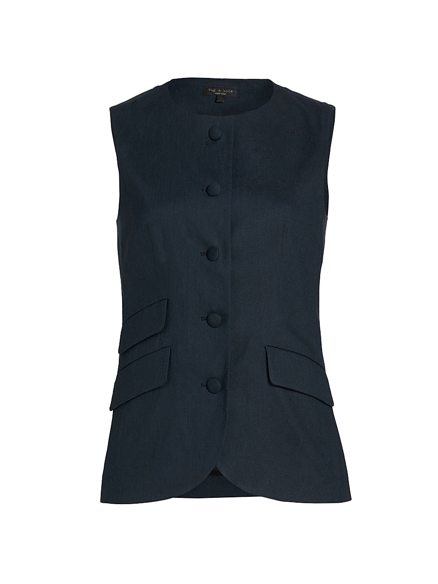Women's Slade Linen-Blend Vest - Salute