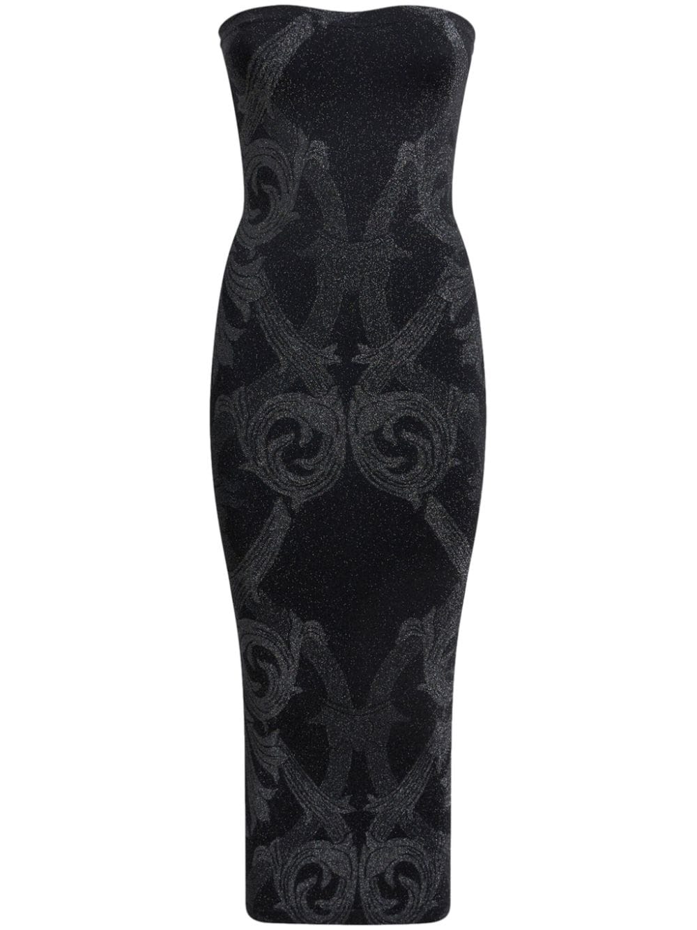 X Wolford metallic-jacquard midi dress - Black