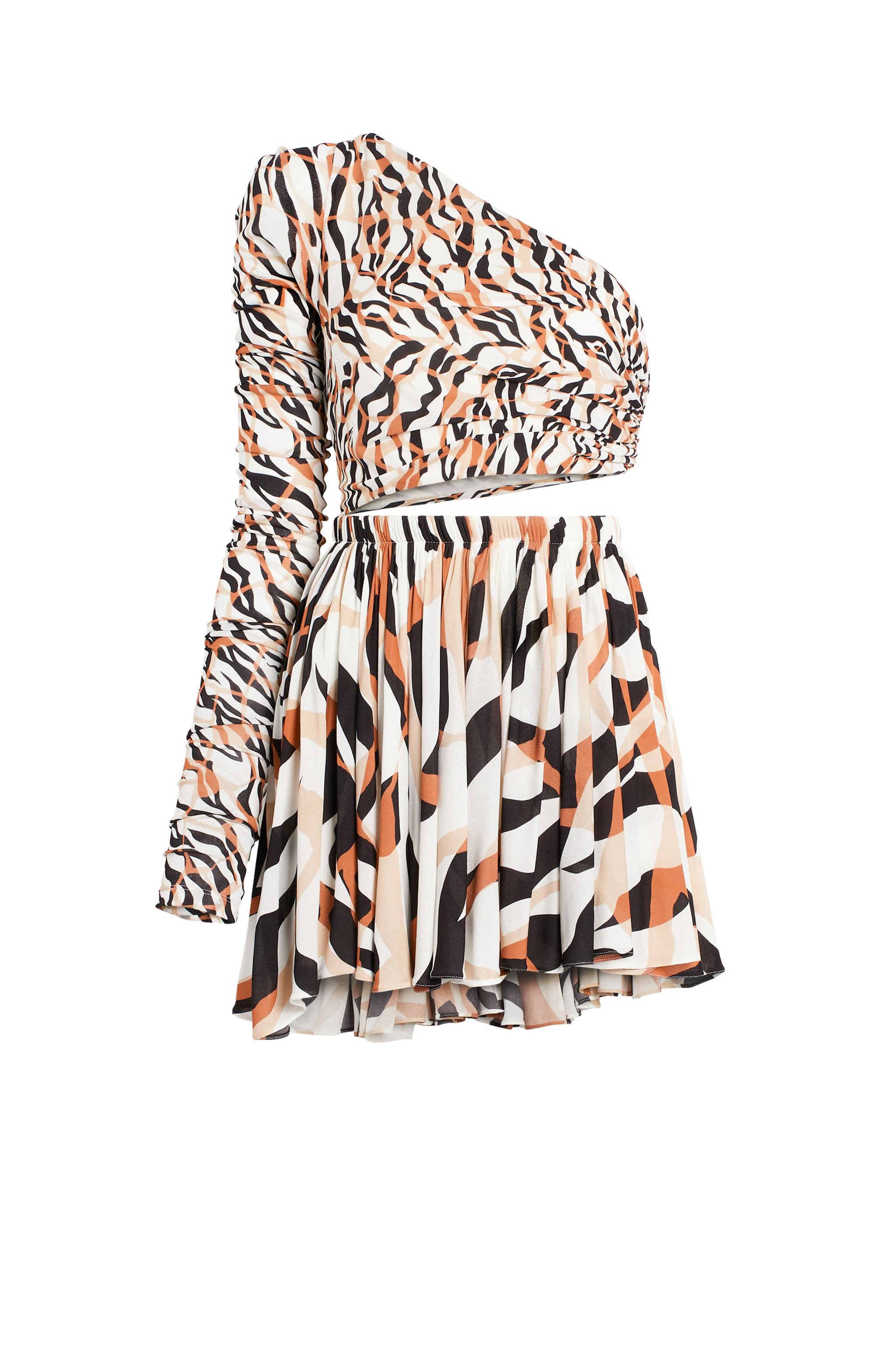 Tiger Print Cut Out Dress