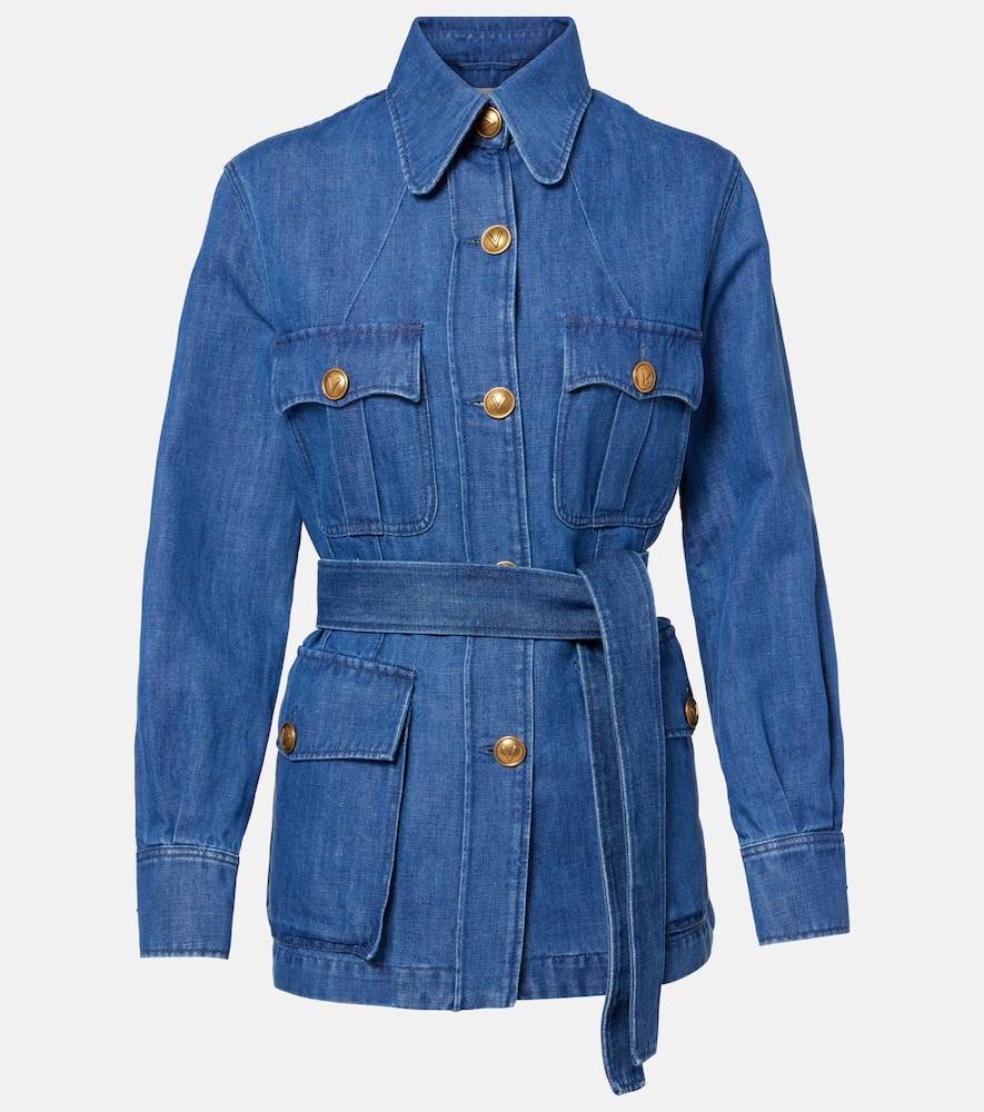 Belted denim jacket