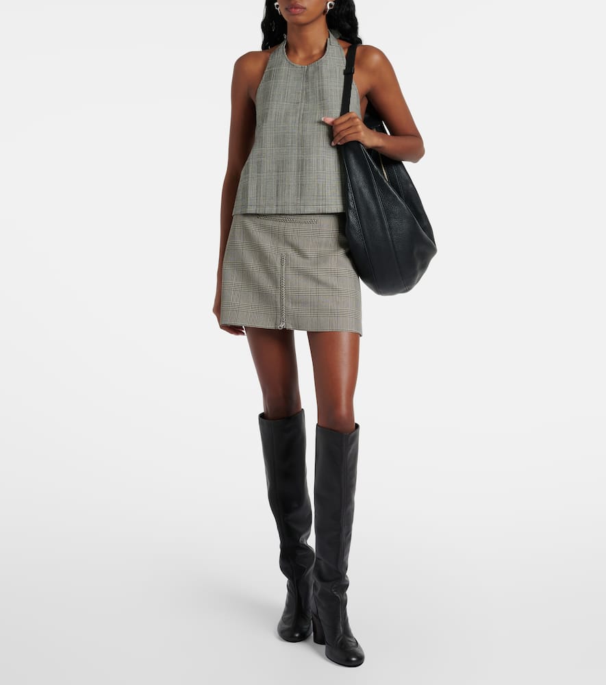 Wardrobe. NYC Prince of Wales check open-back wool top