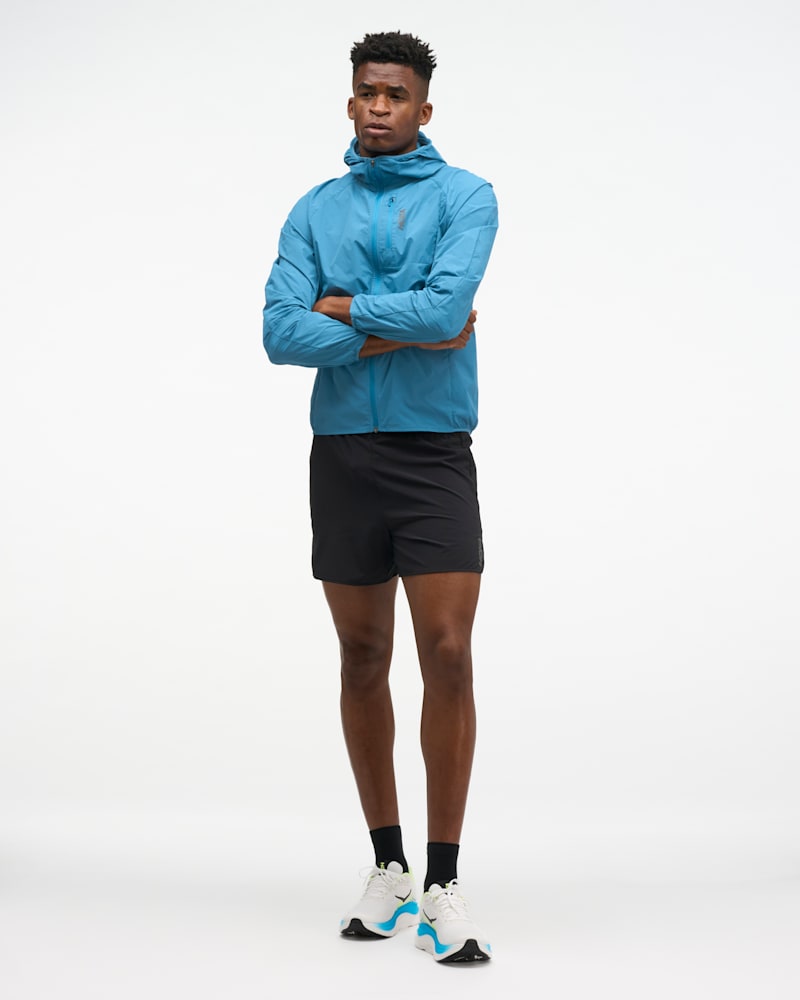 HOKA Men's SkyFlow Wind Jacket in Night Glow Blue