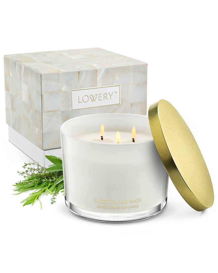 Deluxe White Tea & Sage 3-Wick Aromatherapy Candle Gift Set