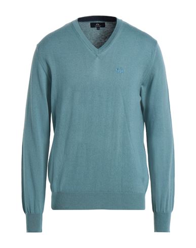 Man Sweater Slate blue Size 3XL Cotton, Wool