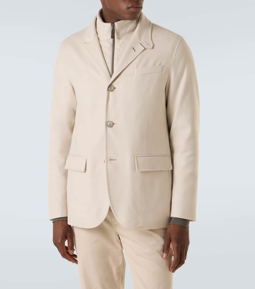 Layered silk and cashmere blazer