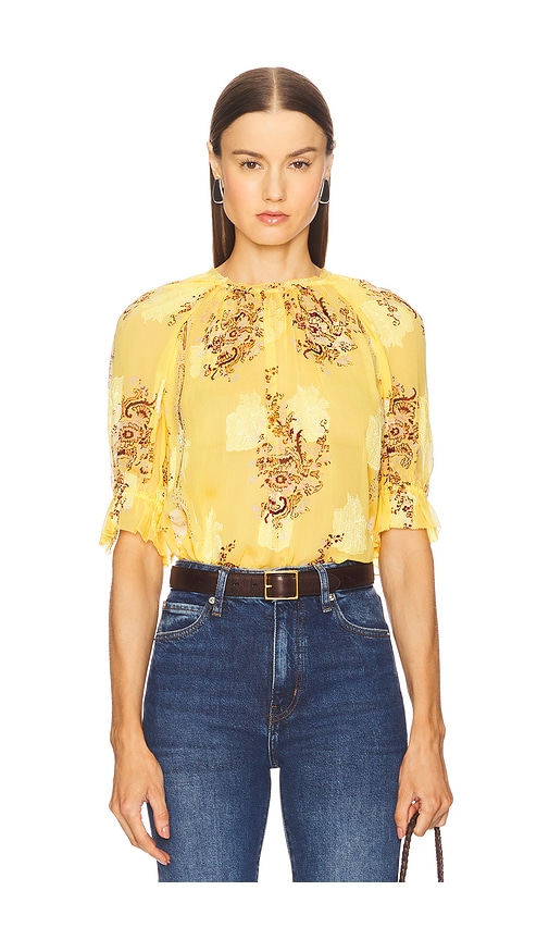 Ulla Johnson Pippa Short Sleeve Blouse in Yellow.  8. Also in 0, 10