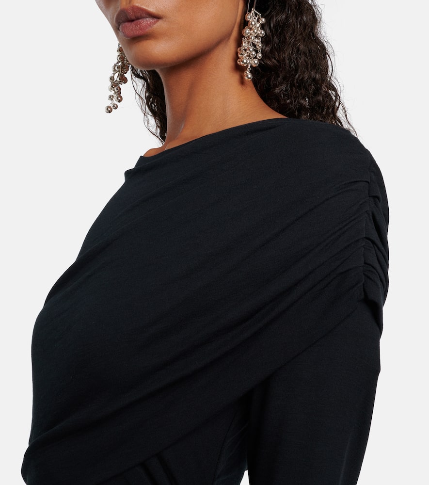 Denise draped jersey minidress
