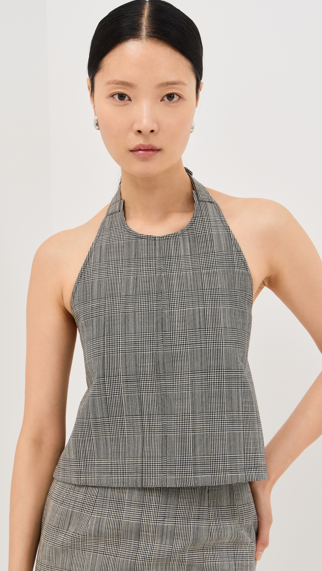 WARDROBE. NYC Backless Halter Top Prince of Wales