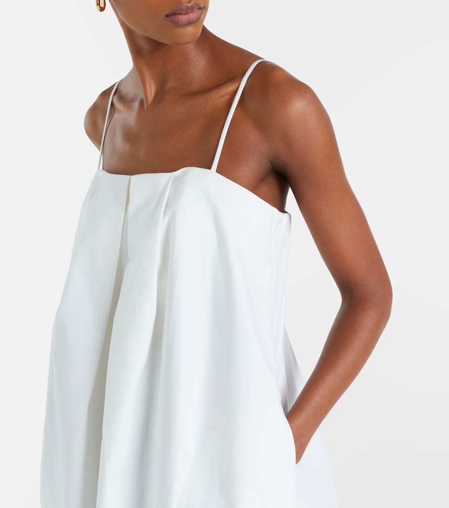 Solid Voluminous draped cotton maxi dress