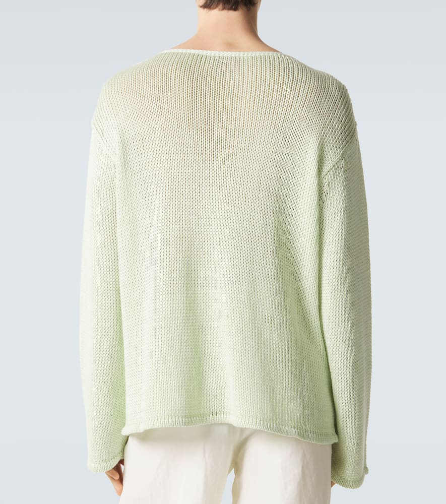 Open-knit linen-blend sweater