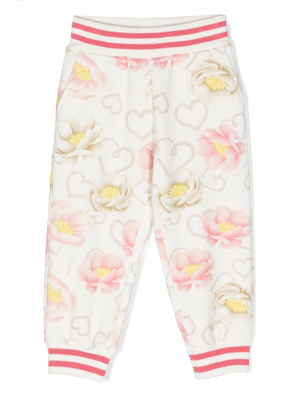 Floral-print stretch-cotton trousers - White