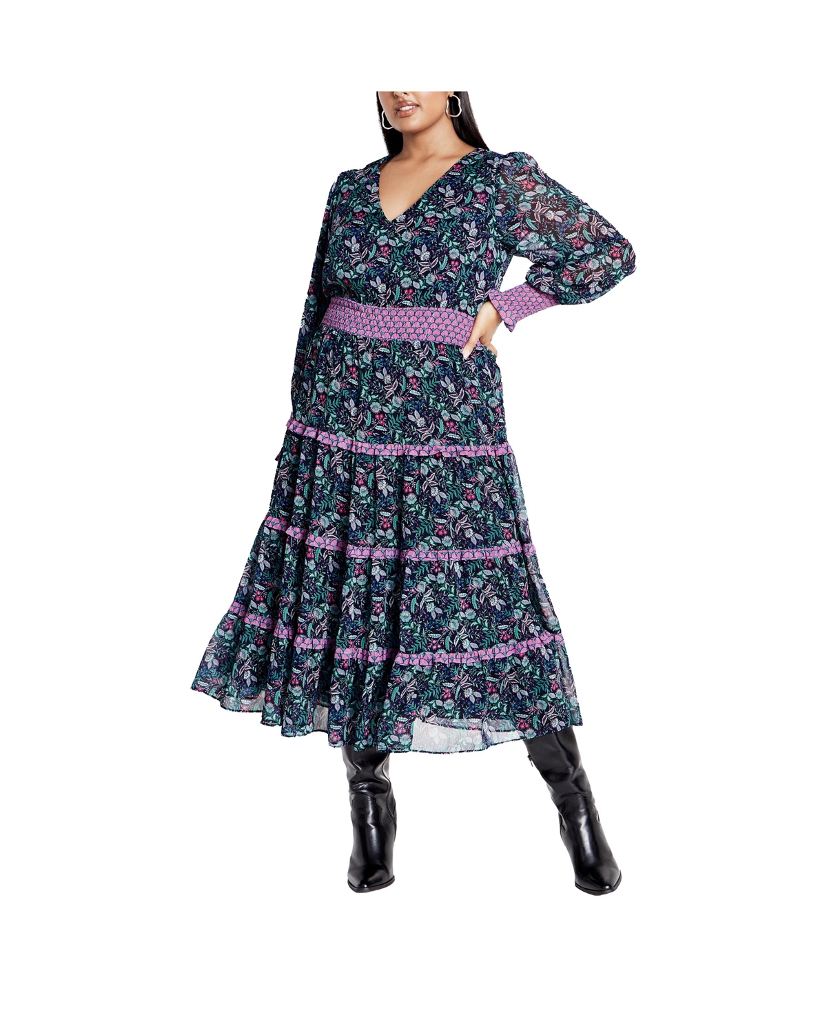 Plus Size Gwendolyn Print Dress - Peaceful paisley