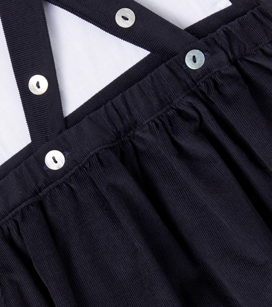 Alexa ruched cotton corduroy dress