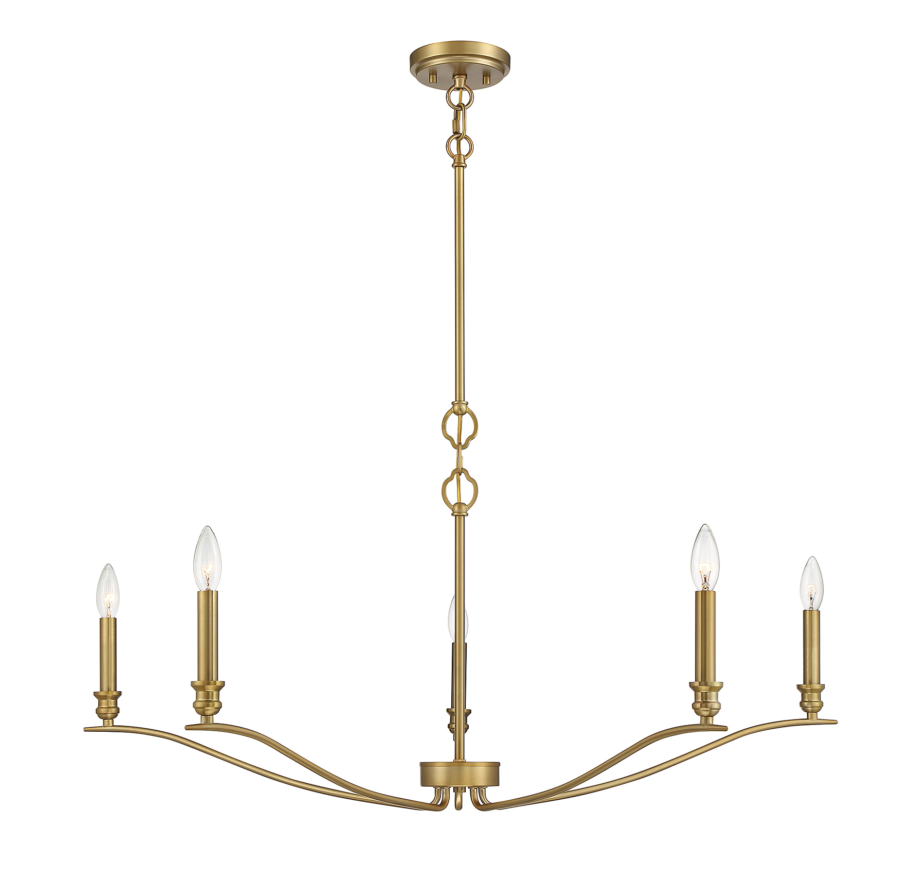 Trade Winds Lighting 5-Light Chandelier In Natural Brass - TW30091-NB