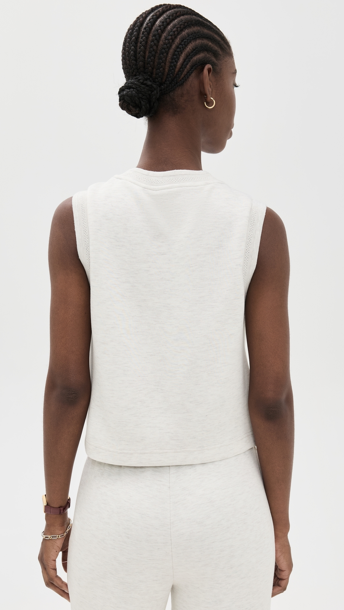 Shea Crop Tank Ivory Marl