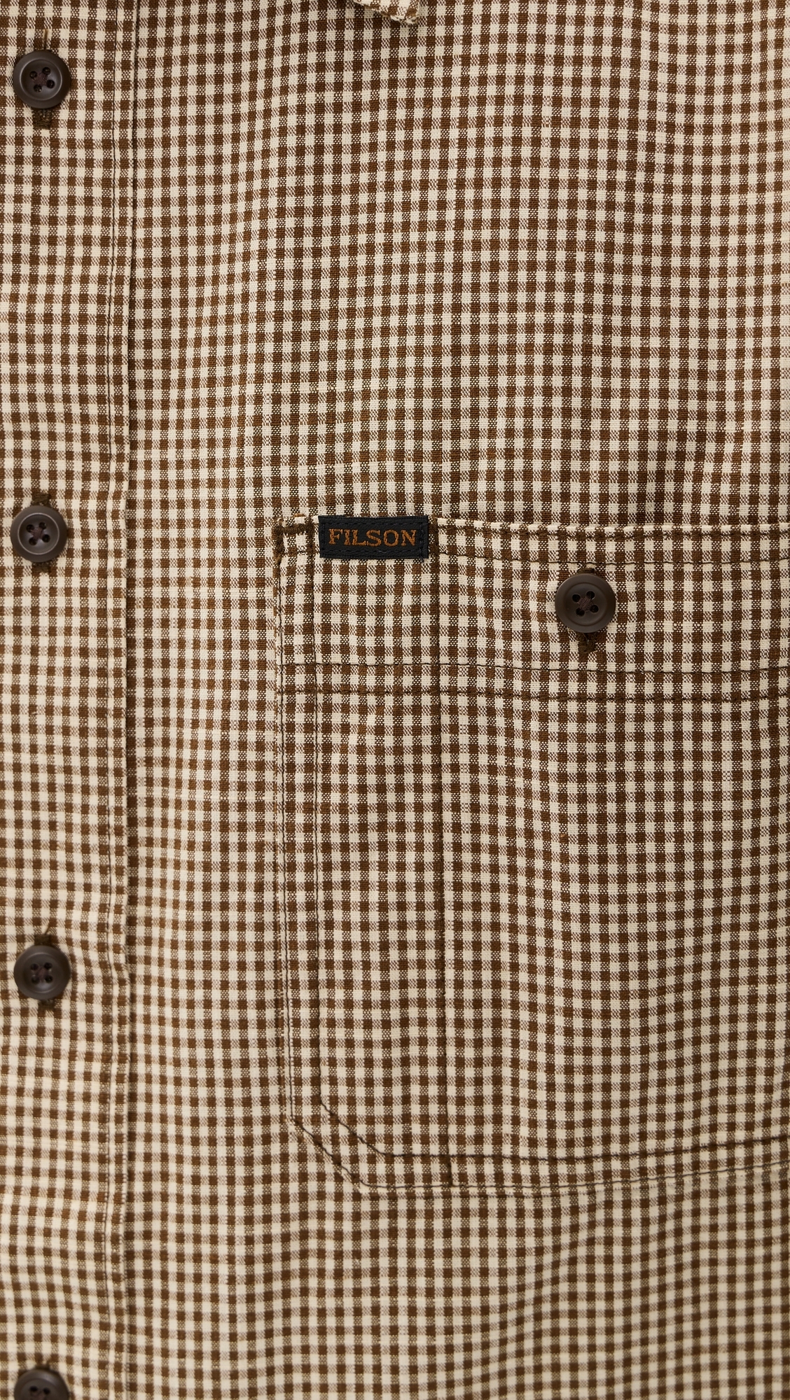 Short Sleeve Chambray Shirt Coffee/Natural Plaid