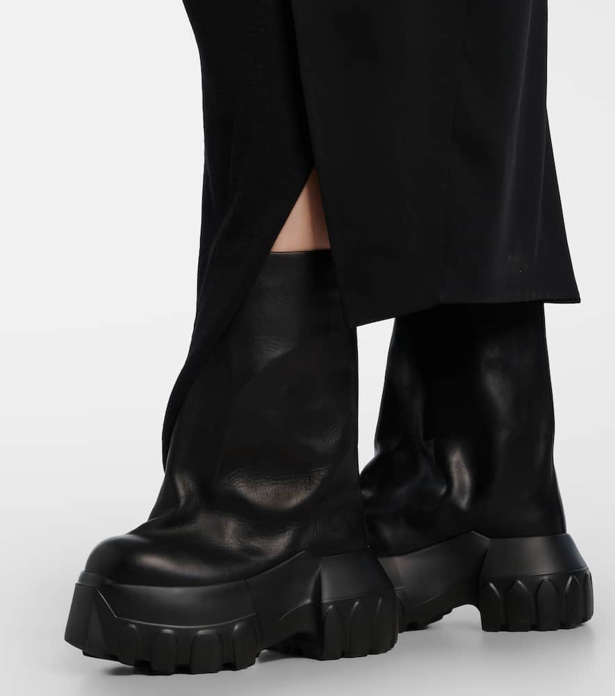 Mega Tractor leather mid-calf boots