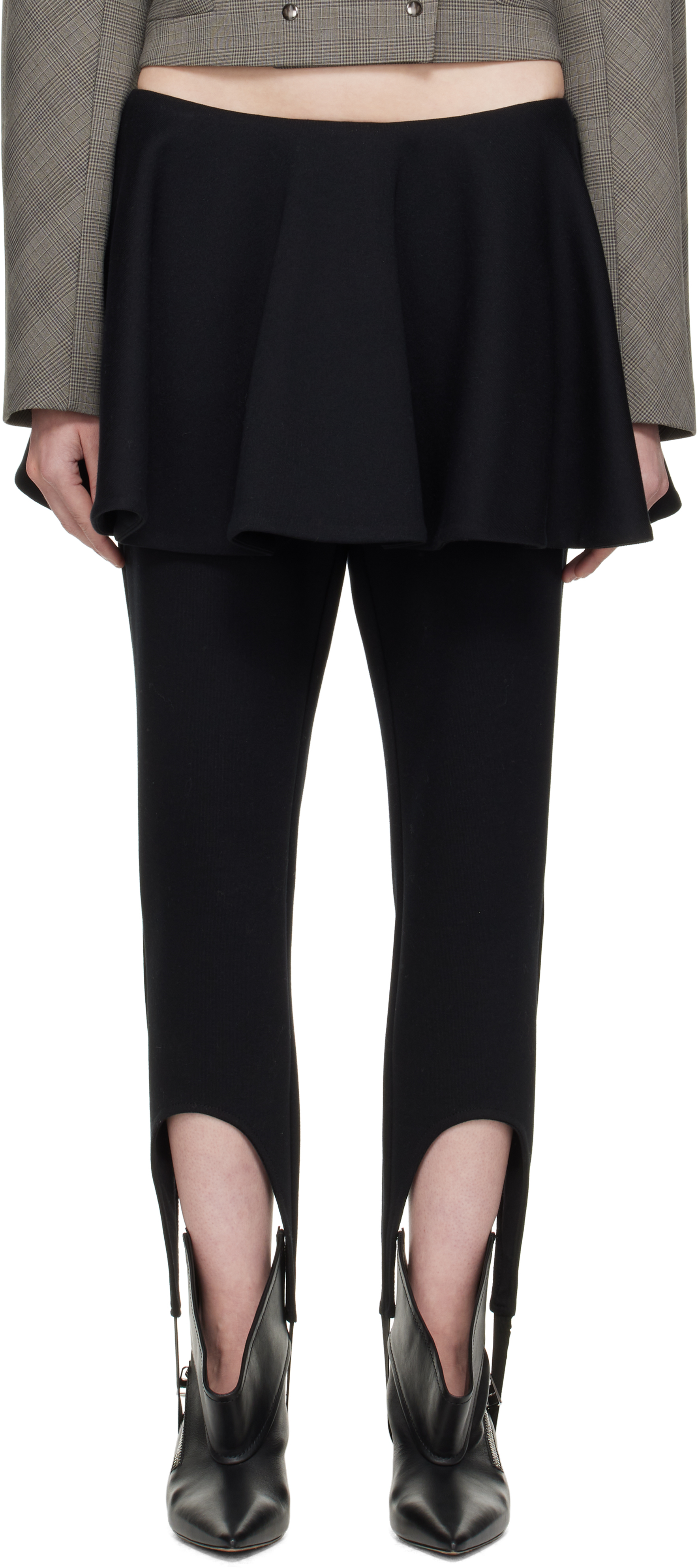 FIDAN NOVRUZOVA Black Ashlyn Stirrup Skirt Leggings