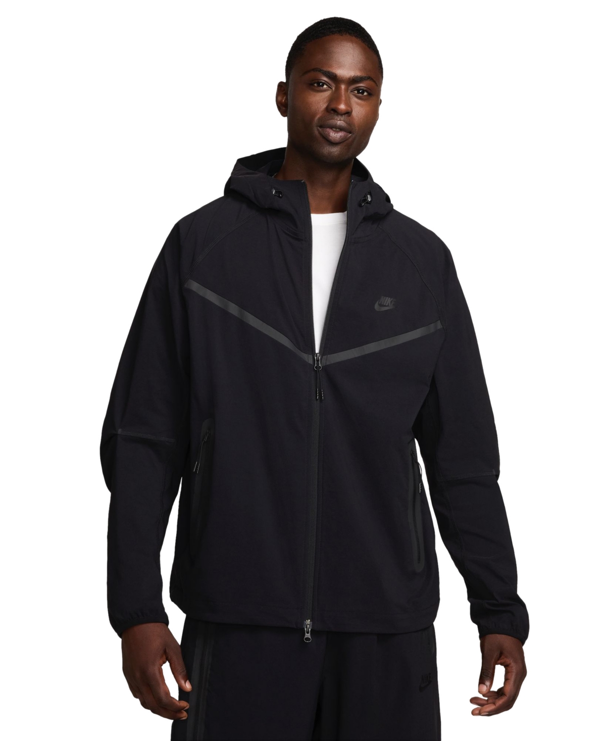 Men's Tech Woven Hooded Jacket - Black/black/black